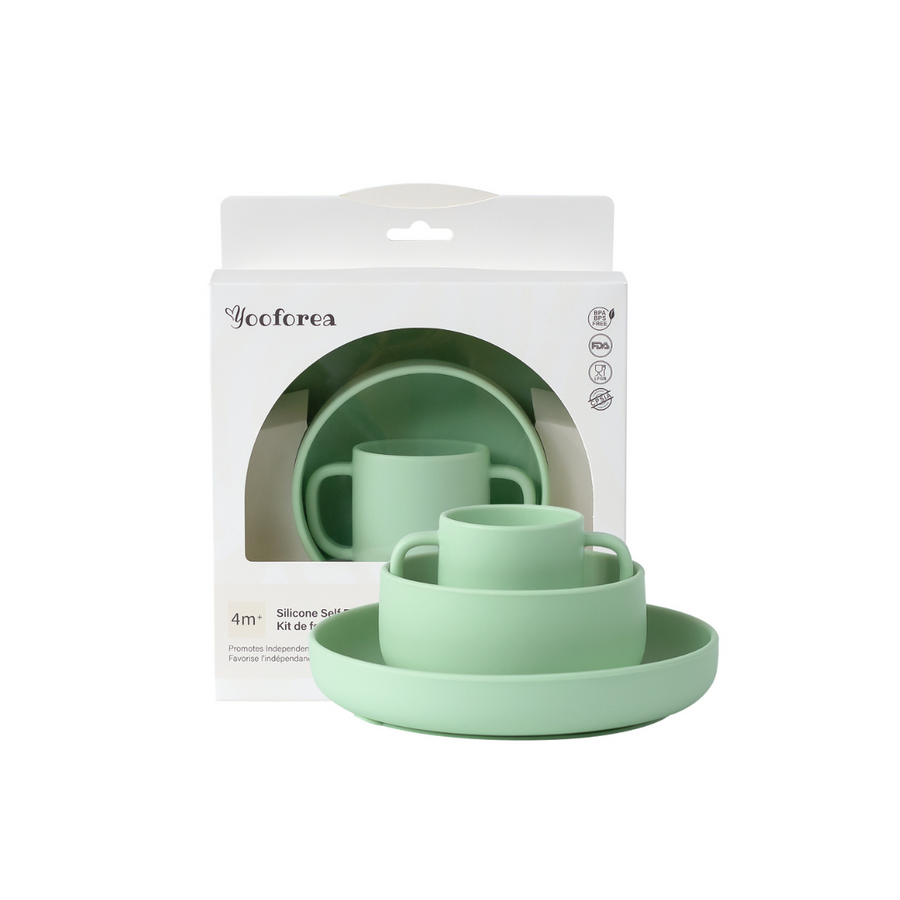 Silicone Baby Feeding Set │Sage Green - Yunioo